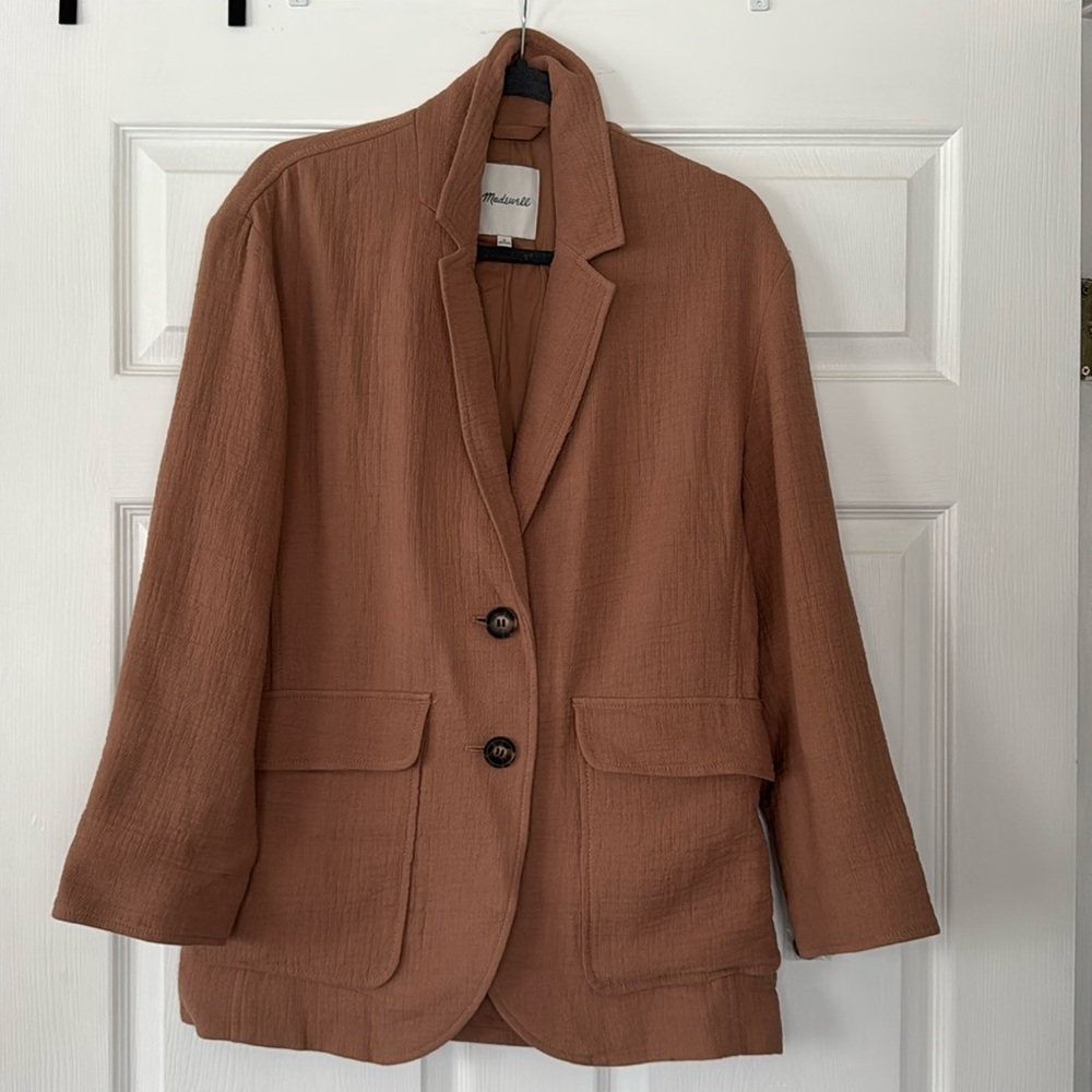 NTW MADEWELL Long Sleeve Cotton-Blend Oversized, Relaxed Blazer - Size Medium